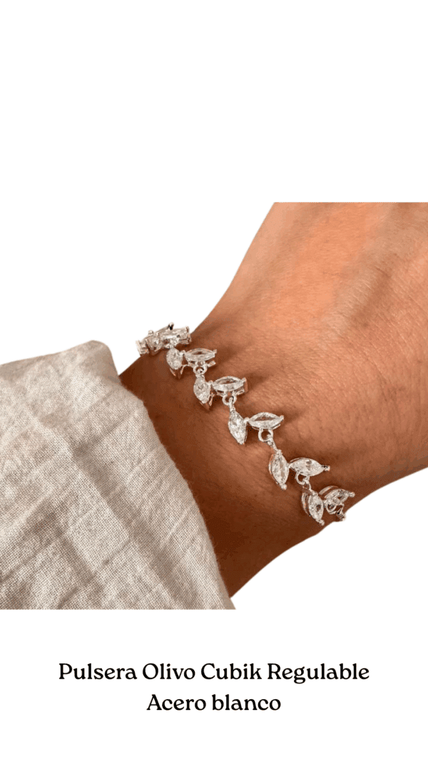 Pulsera cubik acero blanco